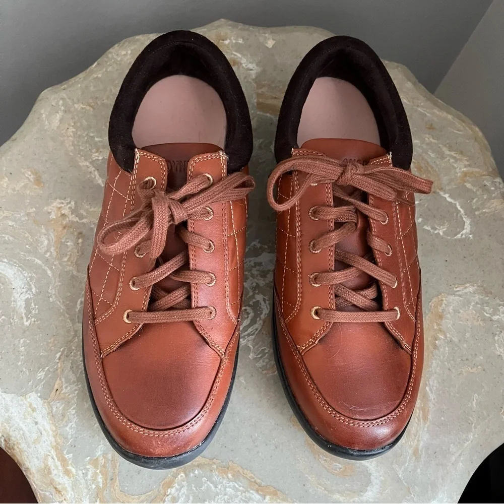 Anodyne Women’s 9 Rust Red Leather Stylish Quilted Diabetic Shoes